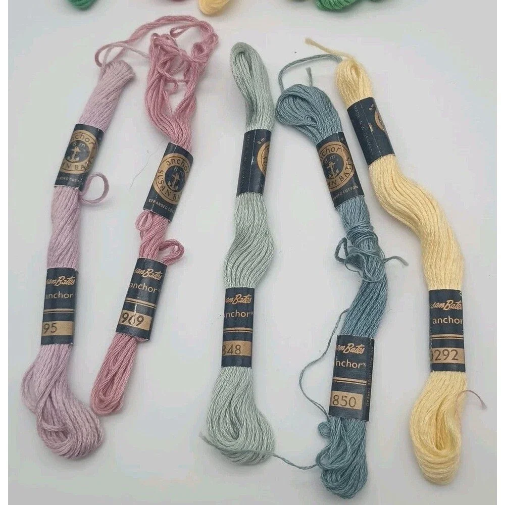 12 Vtg J&P Coats Susan Bates Anchor American Thread Star Six Strand Floss Lot